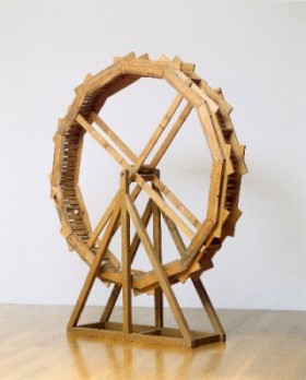 André Thomkins | Xylophon-Rad, 1984  Holz und Metall | 200 x 30 cm Fotograf: Heinz Preute, Vaduz 
