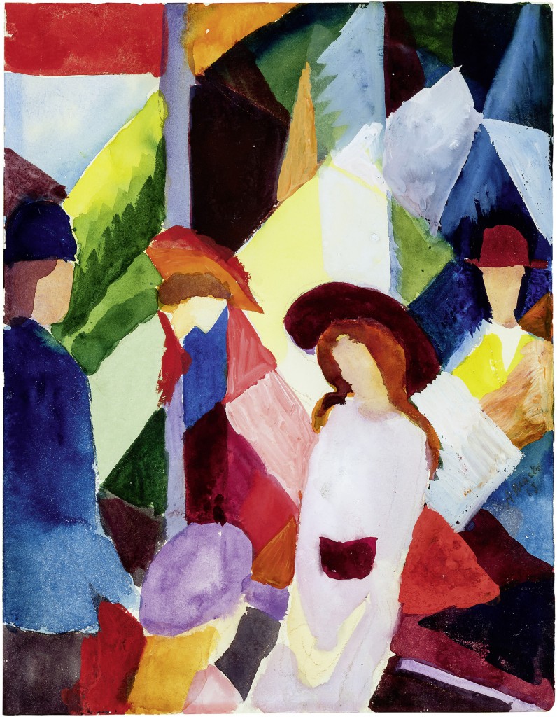 August Macke Schaufenster, 1913 Aquarellfarbe, Gouache auf Papier ahlers collection © Walter Mayer, München 