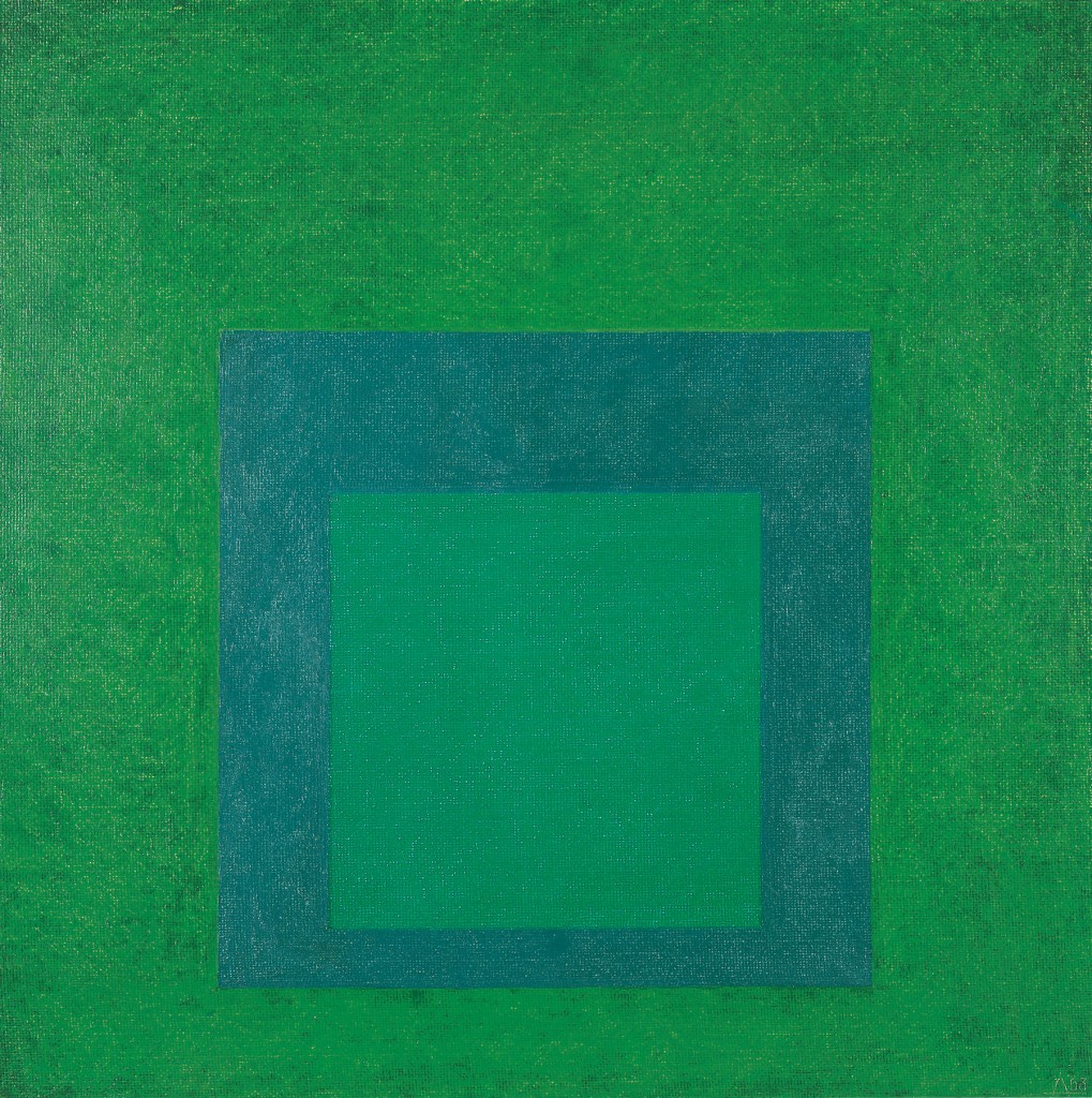 Josef Albers, Study for Homage to the Square: New Greens, 1963. Öl auf Hartfaser ©The Josef and Anni Albers Foundation / VG Bild-Kunst, Bonn 2014