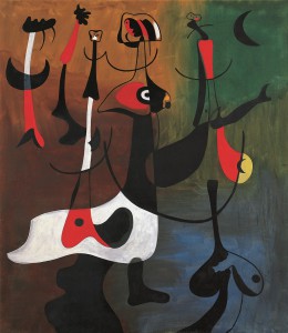 Joan Miró (1893-1983), Personnages rythmiques (Rythmische Figuren), 1934, Öl auf Leinwand, 193 x 171 cm, Kunstsammlung Nordrhein-Westfalen, Düsseldorf, © Successió Miró / VG Bild-Kunst 2015 Foto: Foto: Walter Klein © Kunstsammlung NRW