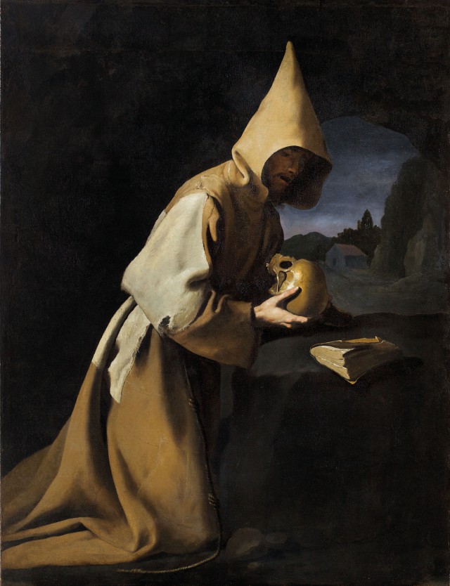 Nach Restaurierung des Bildes: Francisco de Zurbarán, Heiliger Franziskus in Meditation, ca. 1630-35, Öl auf Leinwand, 124,5 x 163,5 cm, Museum Kunstpalast, © Museum Kunstpalast – Horst Kolberg – ARTOTHEK 