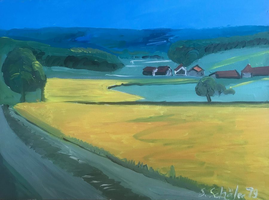 Sabine Schäfer - "Rapsfeld" -  2019 60 x 80cm Acryl ungerahmt Landschaft