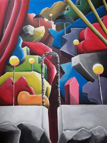 Luzian Flück: "Stadtpark" | 2019 | 80 x 60 cm | Acryl auf Leinwand | auf Keilrahmen gespannt, ohne Zierrahmen